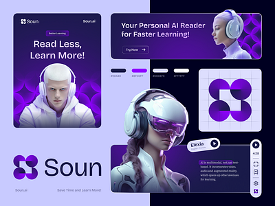 Soun AI - Visual Identity ai branding brand brand design brand designer branding branding agency creative agency design graphic design identity identity design logo logo design logo mark pattern social media super graphic ui visual branding visual identity